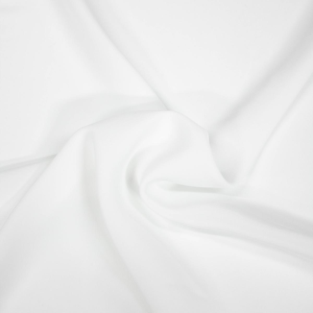 Hilly White Viscose Acetate Crepe de Chine Fabric