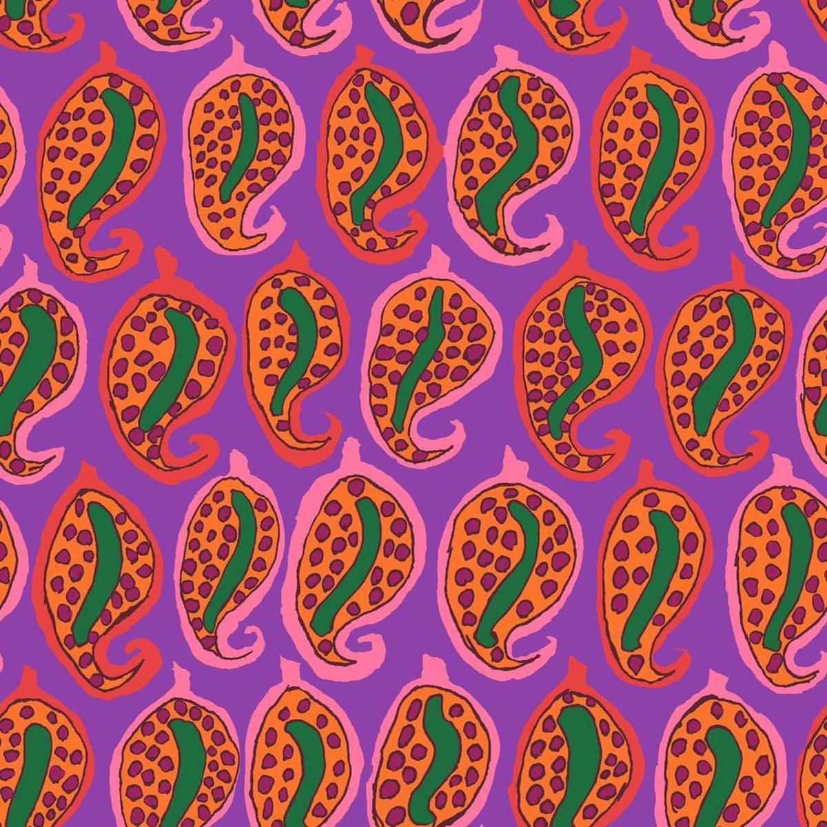 Kaffe Fassett Collective August 2024 - Pasha Paisley Purple