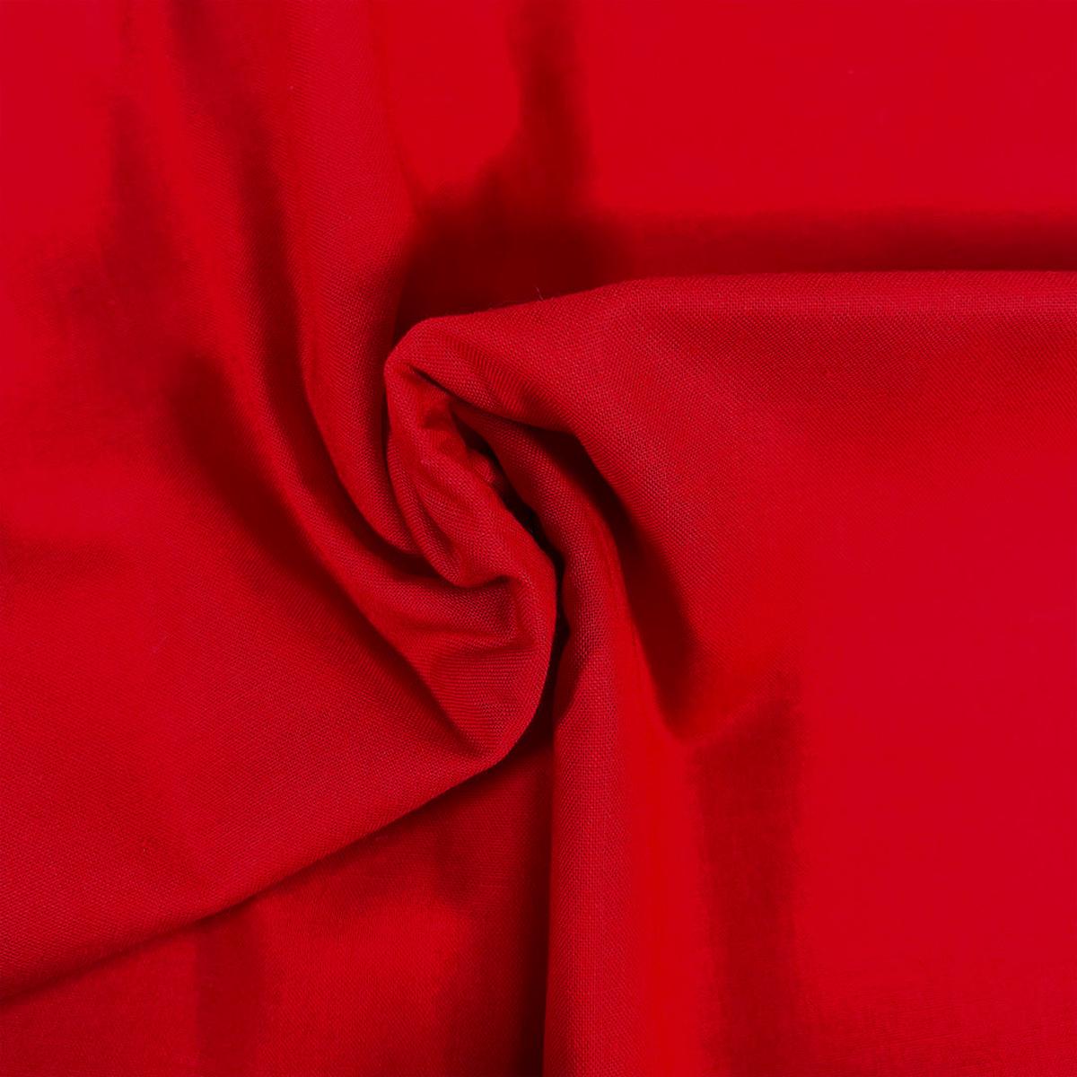 Premium Organic Cotton Solid Fabric, Cherry Red