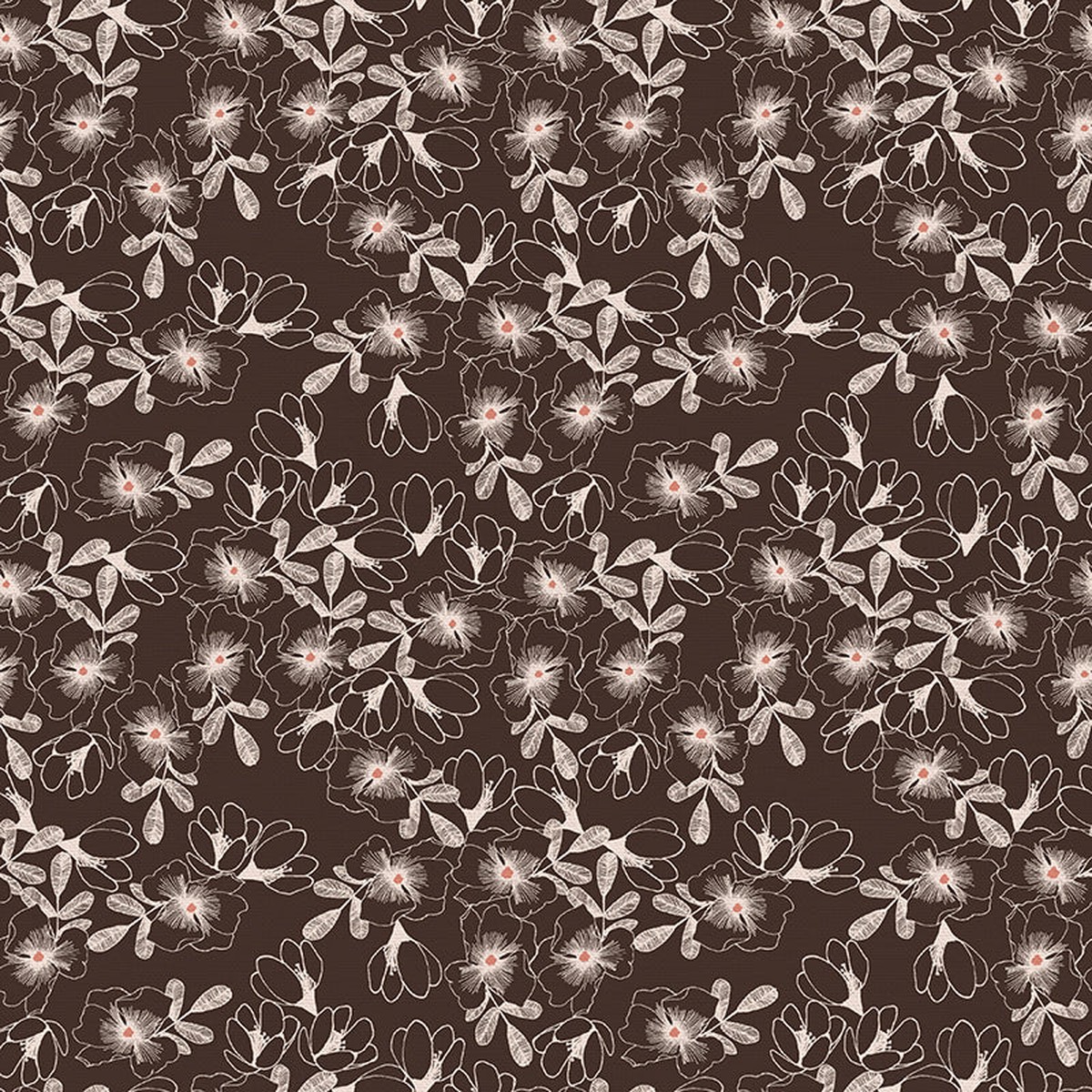 Small Floral - Brown