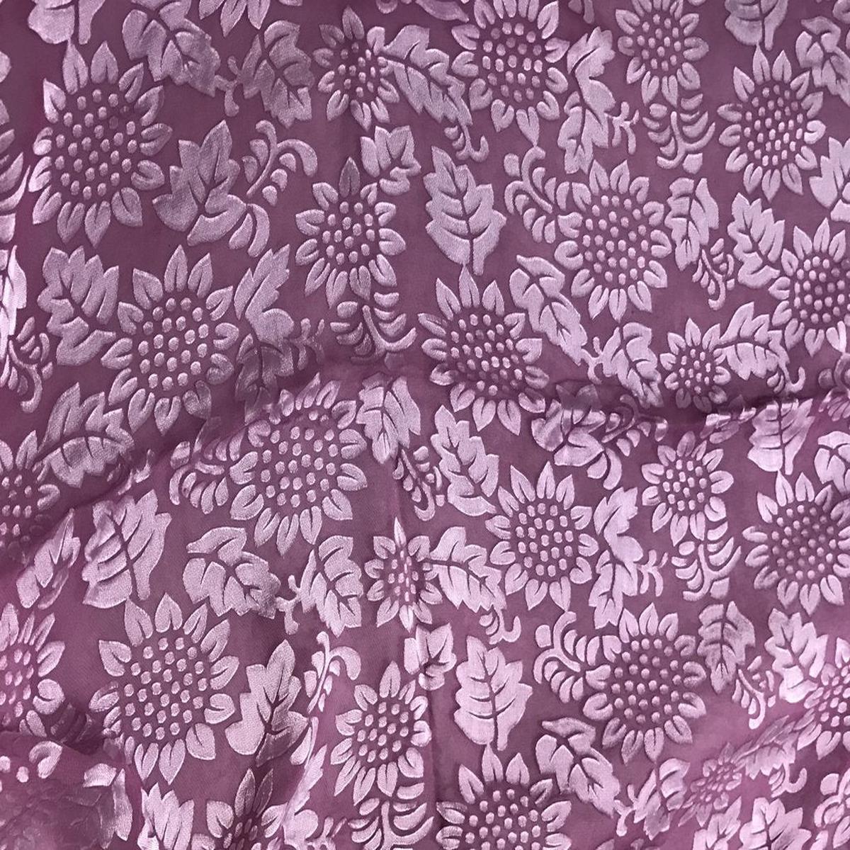 Lilac Sunflowers Floral - Hand Dyed Burnout Devore Silk Satin