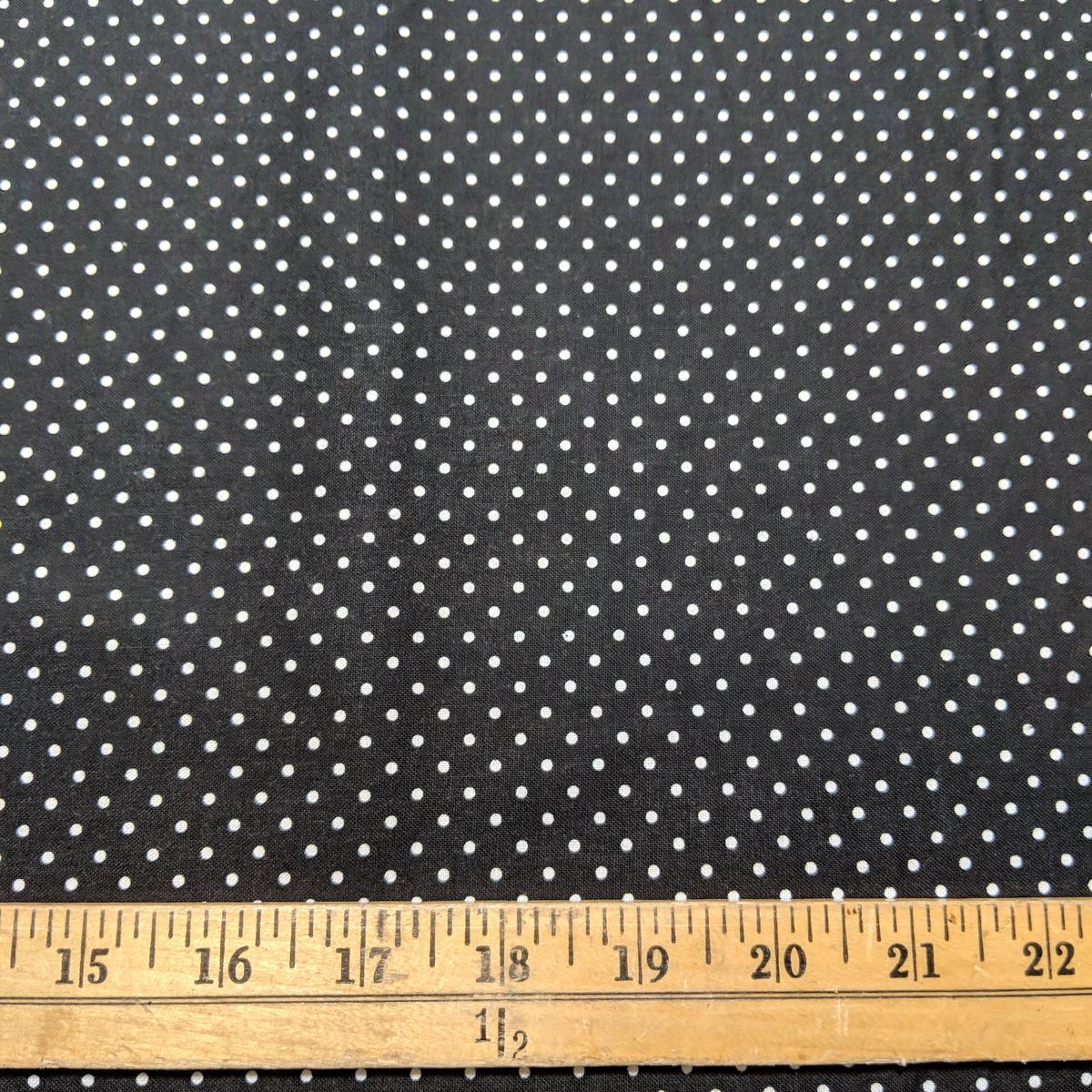 Swiss Dot on Black - White - Riley Blake Cotton Fabric