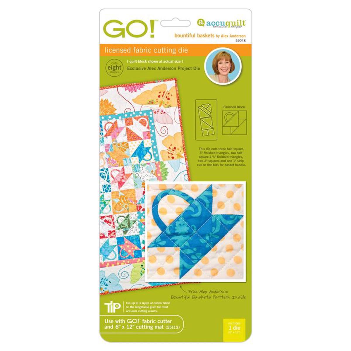 AccuQuilt GO! Bountiful Baskets Die 4 1/2" Finished by Alex Anderson 55048