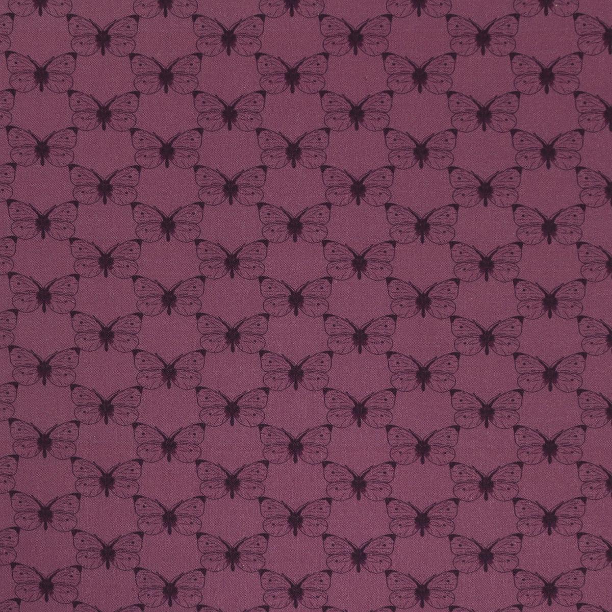 Bee Haven Fabric Collection - Etched Cabbage Butterfly Plum