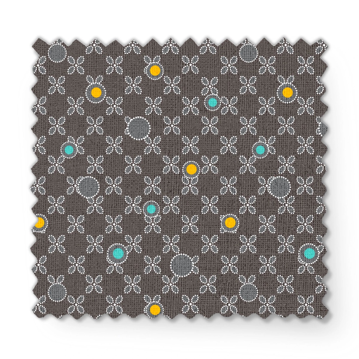 Mod Blooms - Charcoal Dotted Floral Fabric