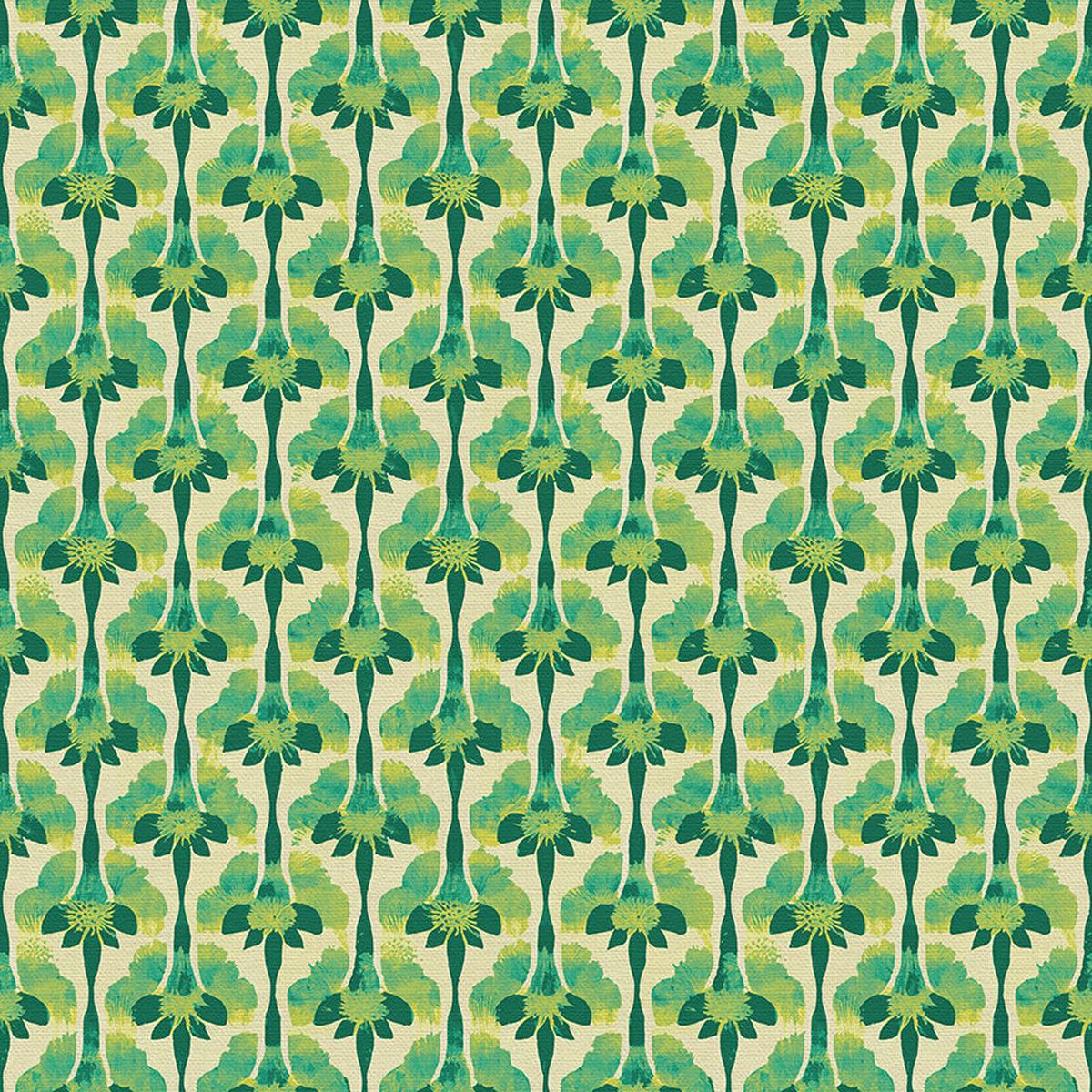 Abstract Stems - Green on Chartreuse - Double Gauze