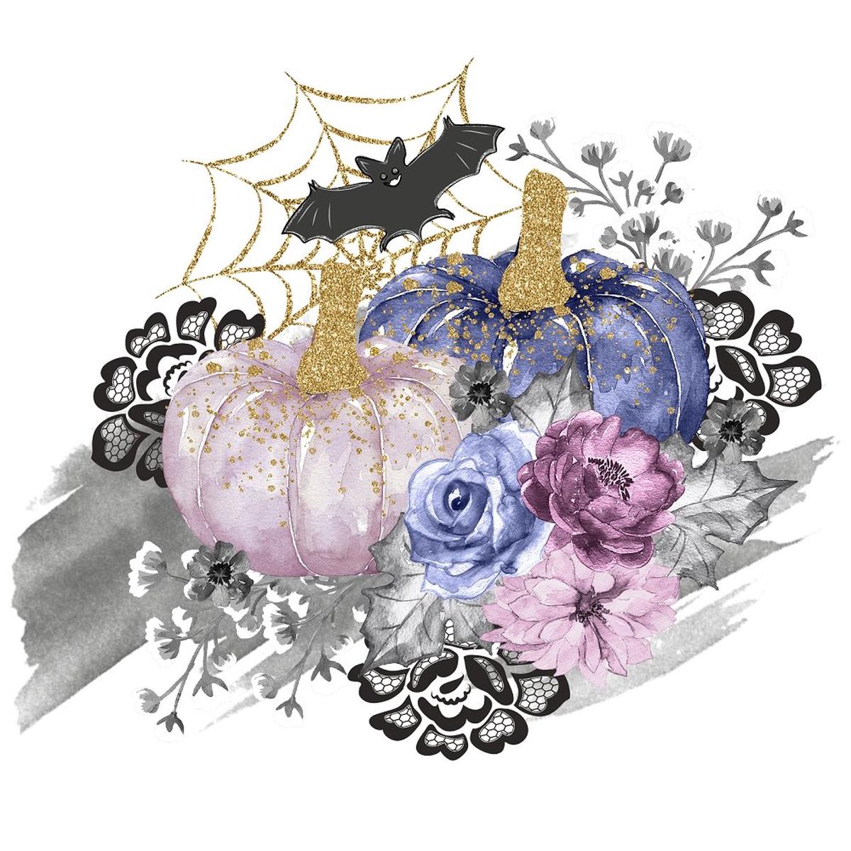 Elegant Pumpkins Arrangement #5 Fabric Panel