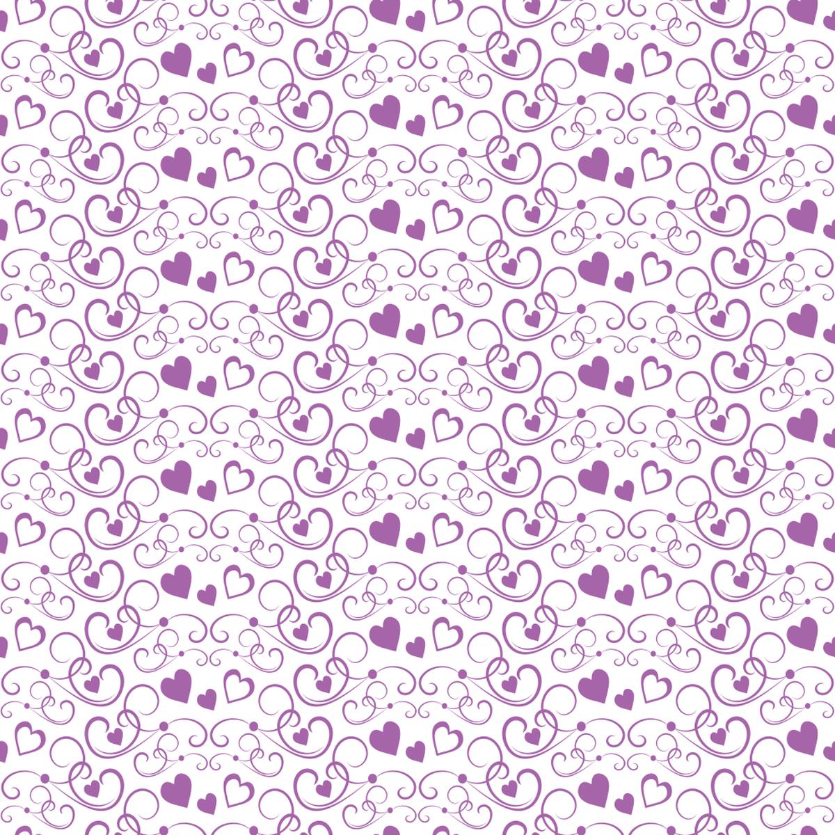 Hearts Fabric - Soft Purple