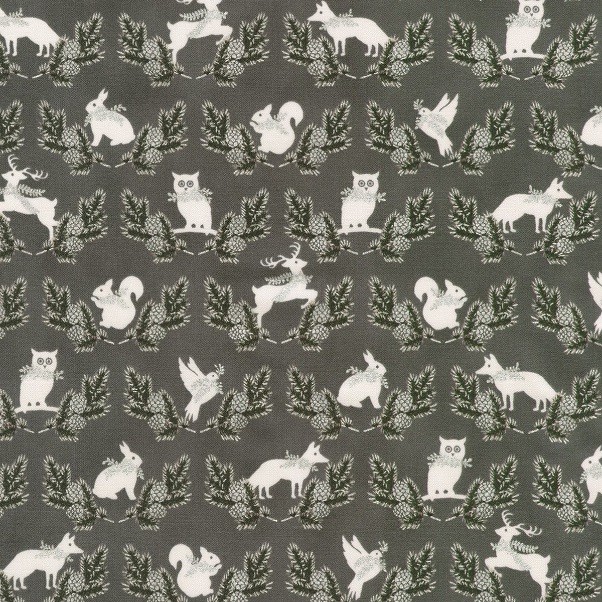 Robert Kaufman - Holiday Flourish - Forest Glen - SRKM-23706-184 CHARCOAL