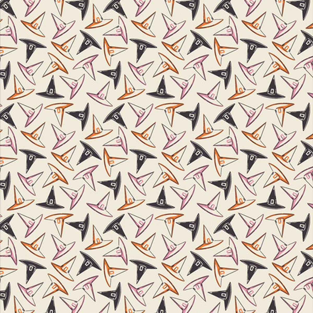 Witches hats cotton fabric - Hocus Pocus halloween sewing fabric QTR YD