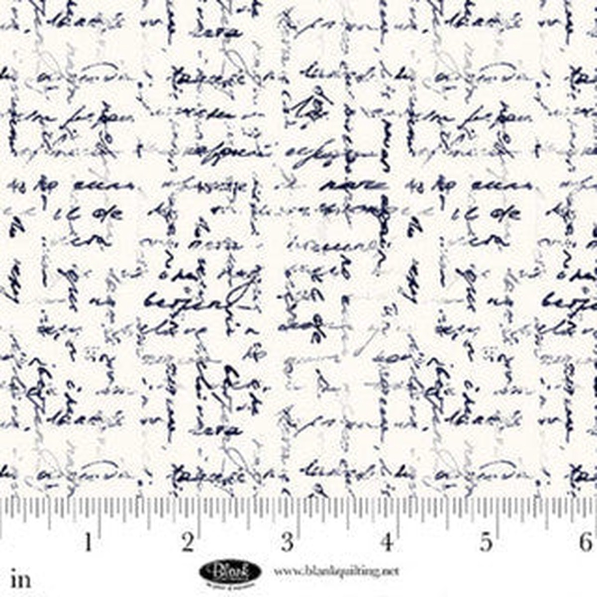 Cameo Appearance Abstract Script White Cotton 44"/45" Fabric Per Yard