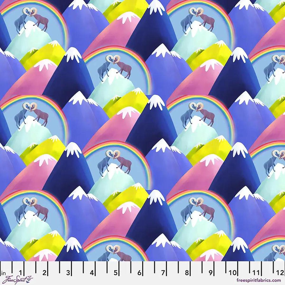 Love on the Snow Top Multi Cotton 44"/45" Fabric Per Yard