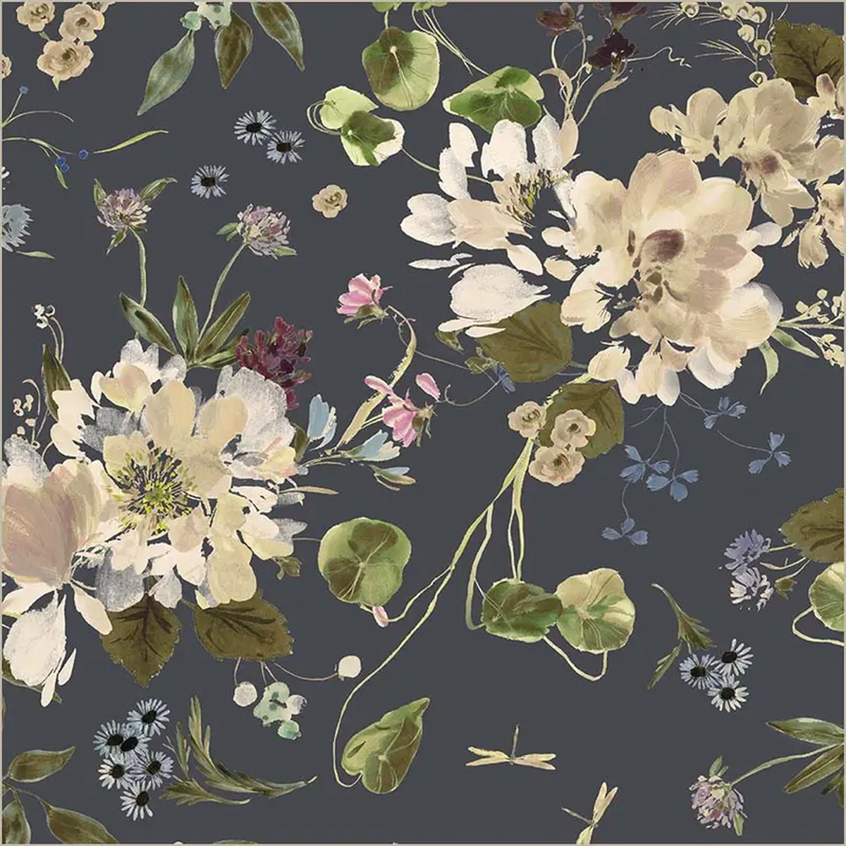 1088221 Quilt Back Kelly Ventura 54872DW-7DES Indigo Peony Garden Cotton
