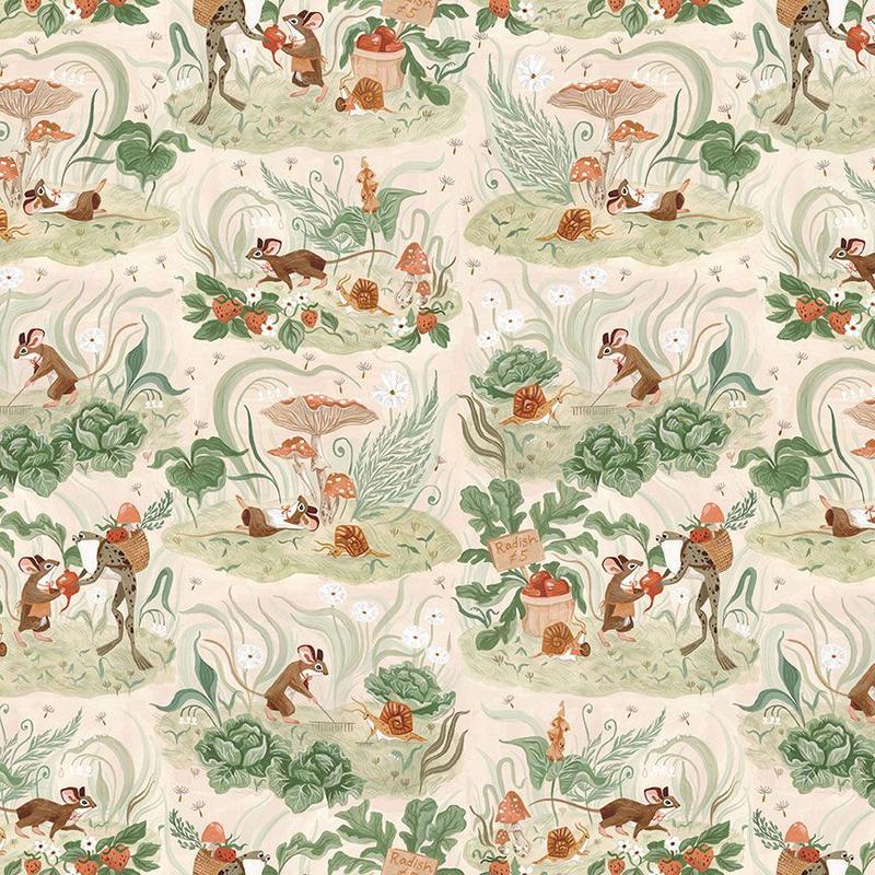Fabric Dear Stella Vanilla Country Mouse by the Quarter Yard DRR3256
