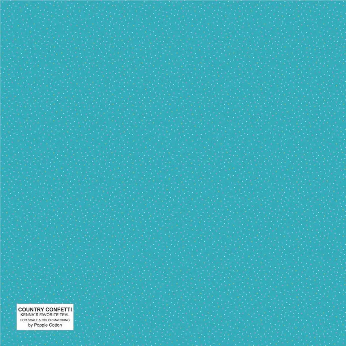 Blue Teal Kenna's Favorite Cotton 44"/45" Fabric Per Yard