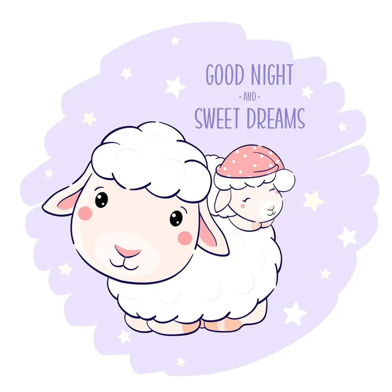 Good Night & Sweet Dreams Lamb Fabric Panel