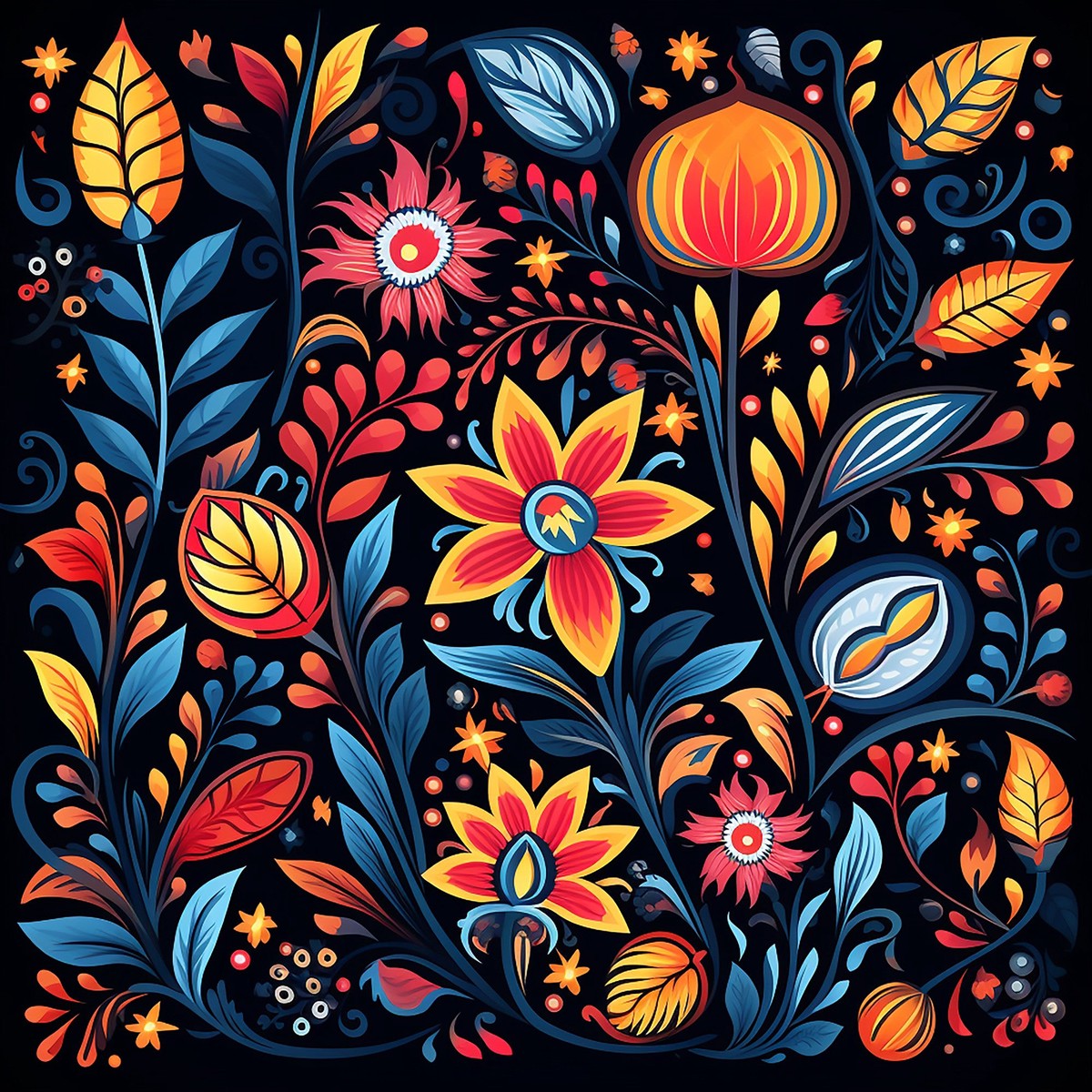 Mexican Floral Fiesta Pattern 4 Quilting Cotton Fabric