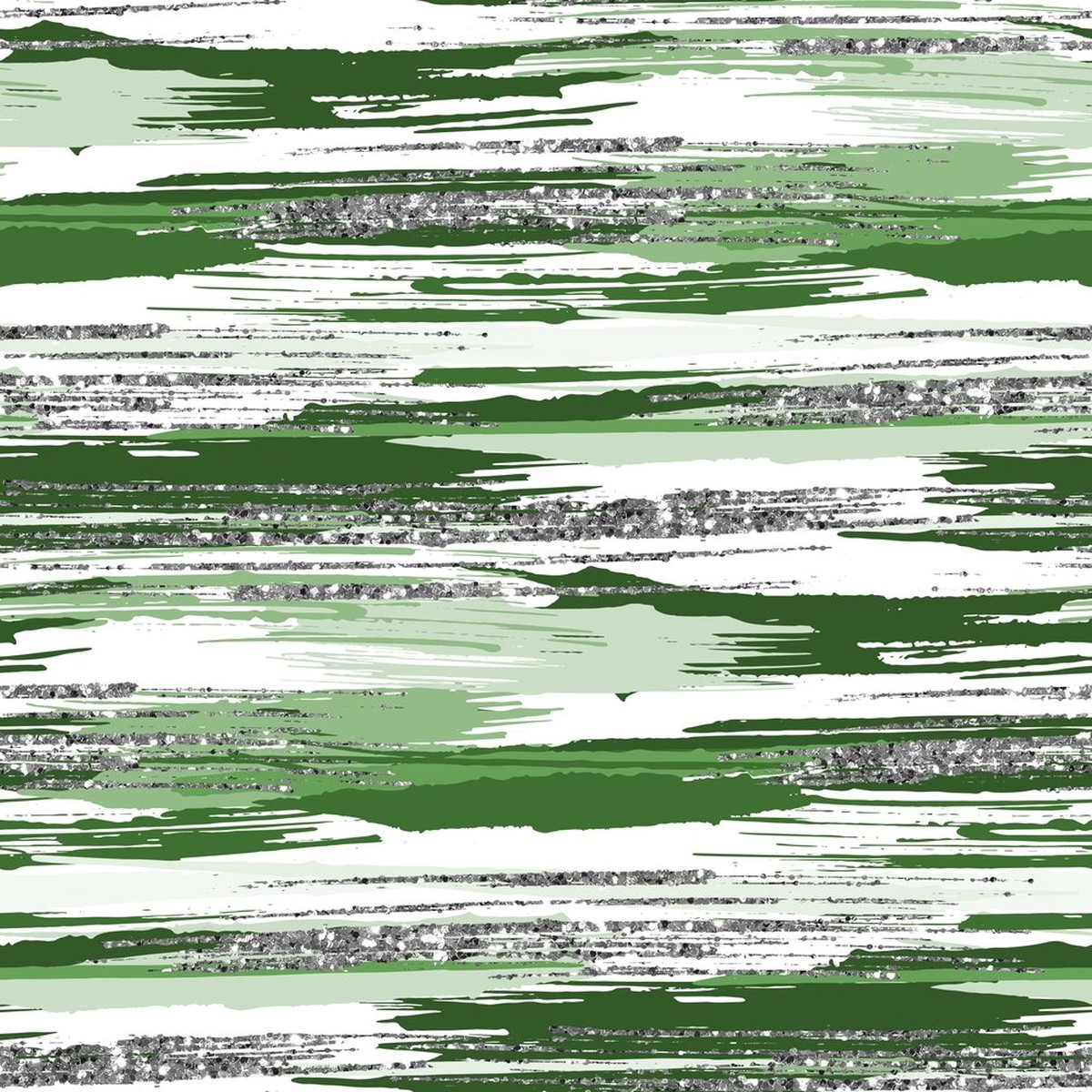 Silver Glitter and Brush Stroke Fabric - May Green