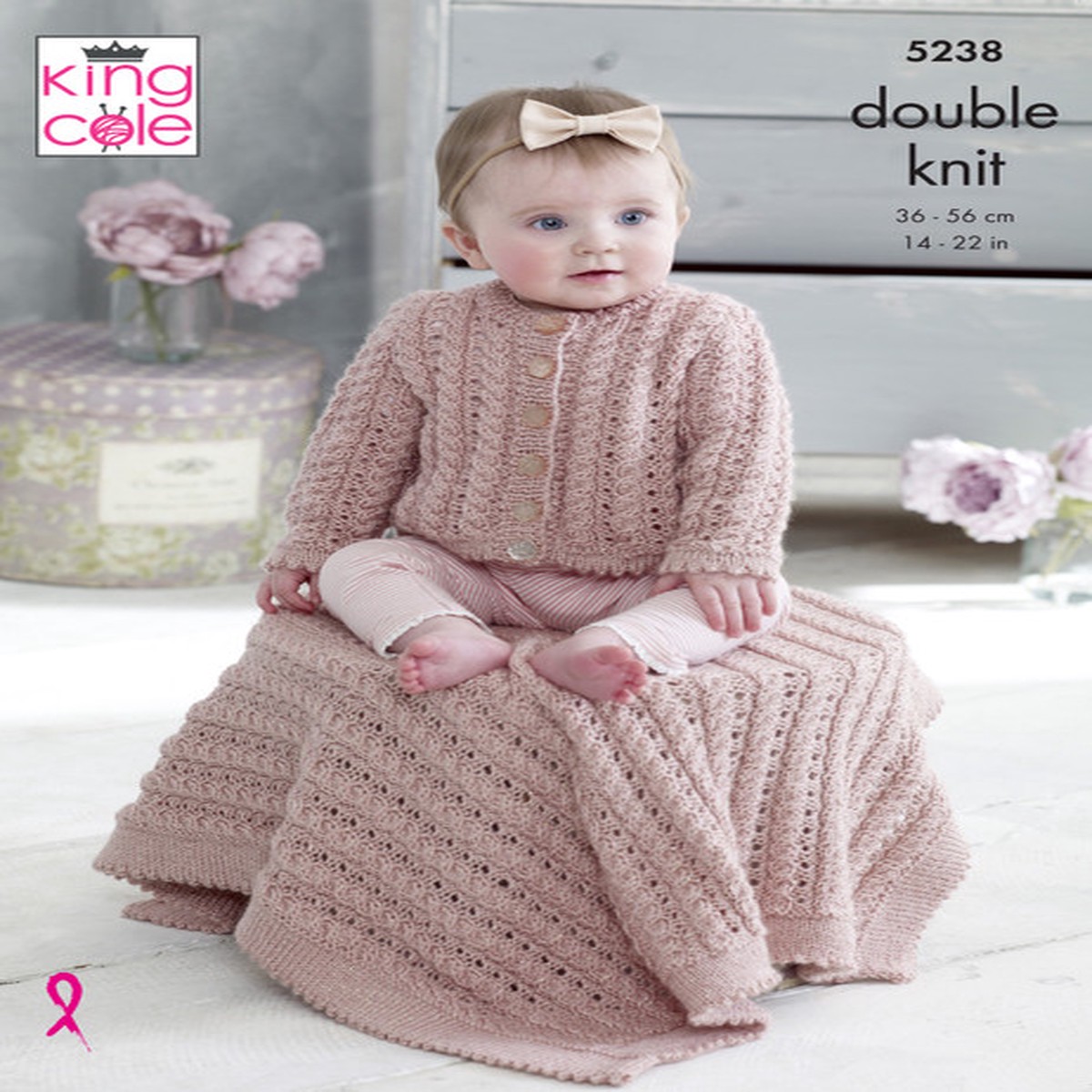 Baby's Lace Sweater, Cardigan, Hat & Blanket in King Cole DK (5238)
