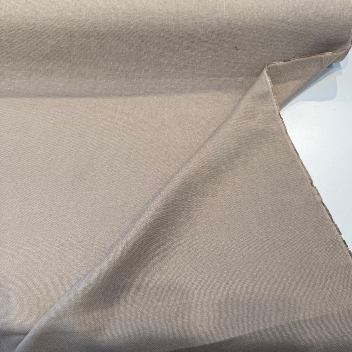 Libeco Belgian Tailored Linen Sanfor Airo Mushroom Fabric By The Yard