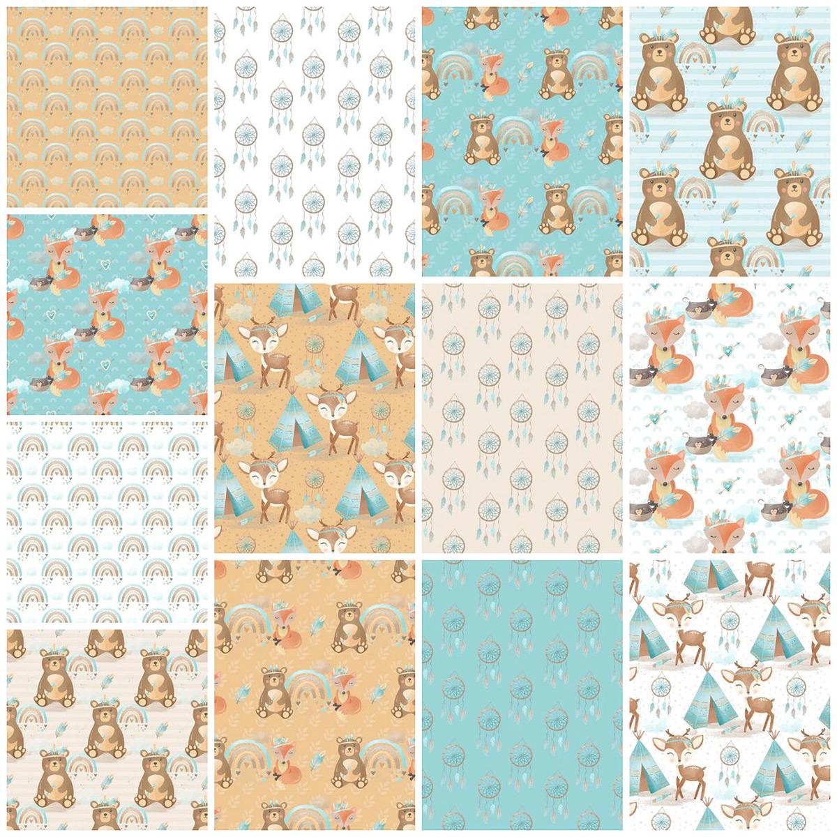 Boho Woodland Fat Quarter Bundle - 13 Pieces