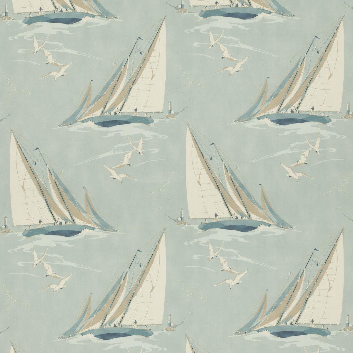 Round The Island Blue Fabric