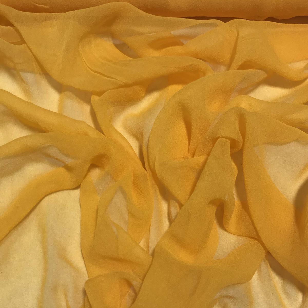 Tangerine Orange - 3mm Hand Dyed Silk Gauze Chiffon - By the Yard (44 Inches wide)