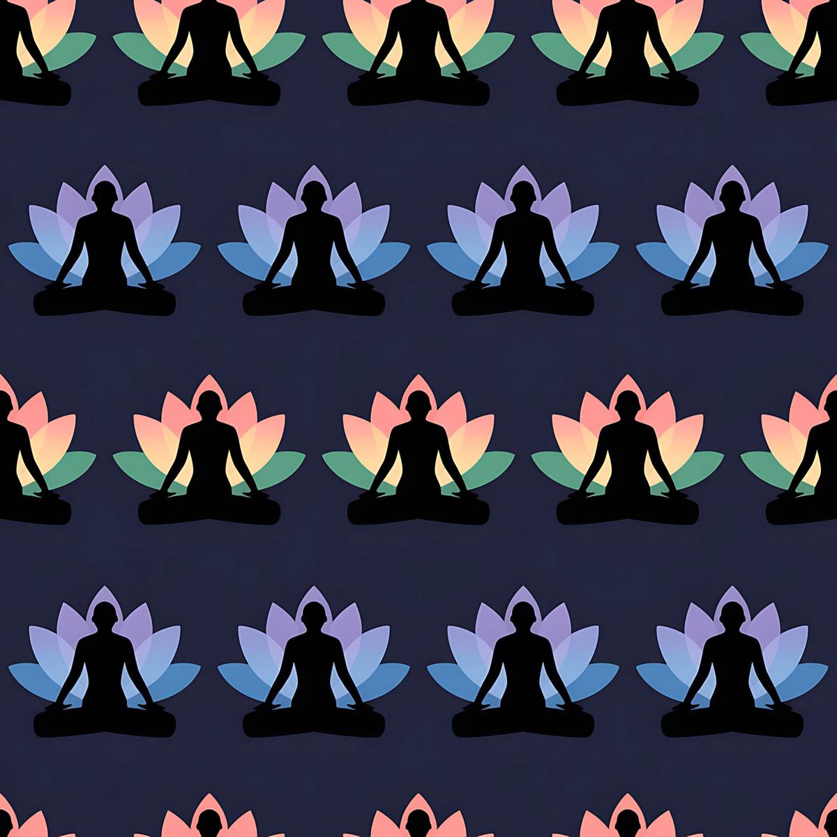 Yoga Poses Pattern 10 Quilting Cotton Fabric