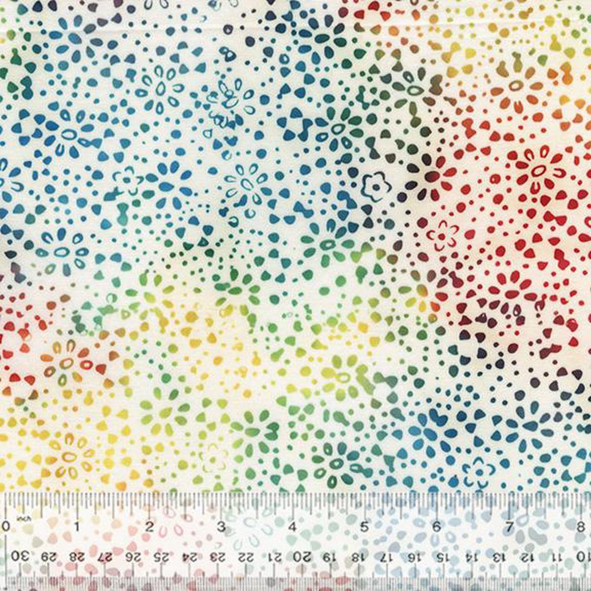 Anthology Fabrics JDJ Daisy Dots Rainbow Batik 878Q-15