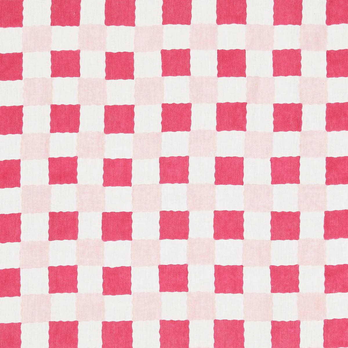 Chequer Hand Block Print Pinks Fabric