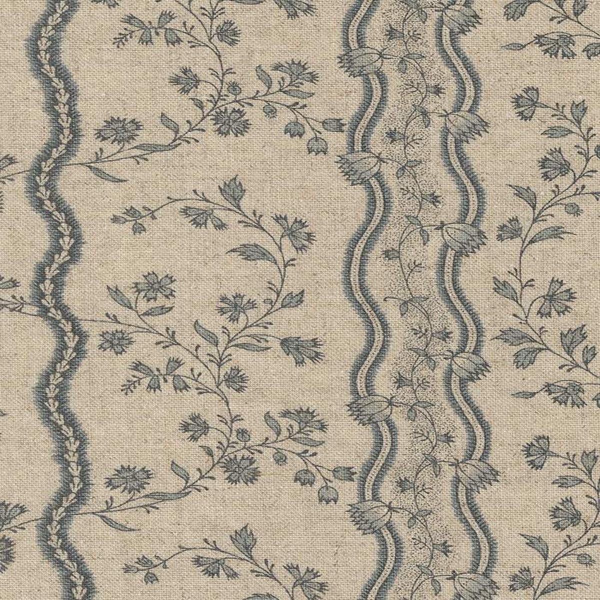 Fleur De Paris Mochi Linen Stripes By French General For Moda Mochi Linen Natural / Blue