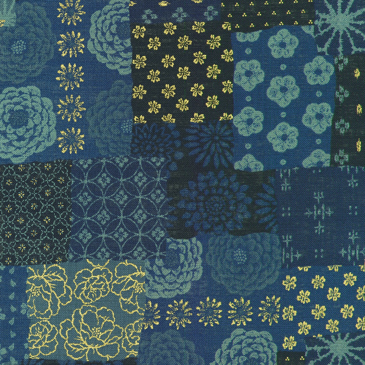 NAVY Patchwork by Sevenberry from Sevenberry: Nara Homespun -- Robert Kaufman