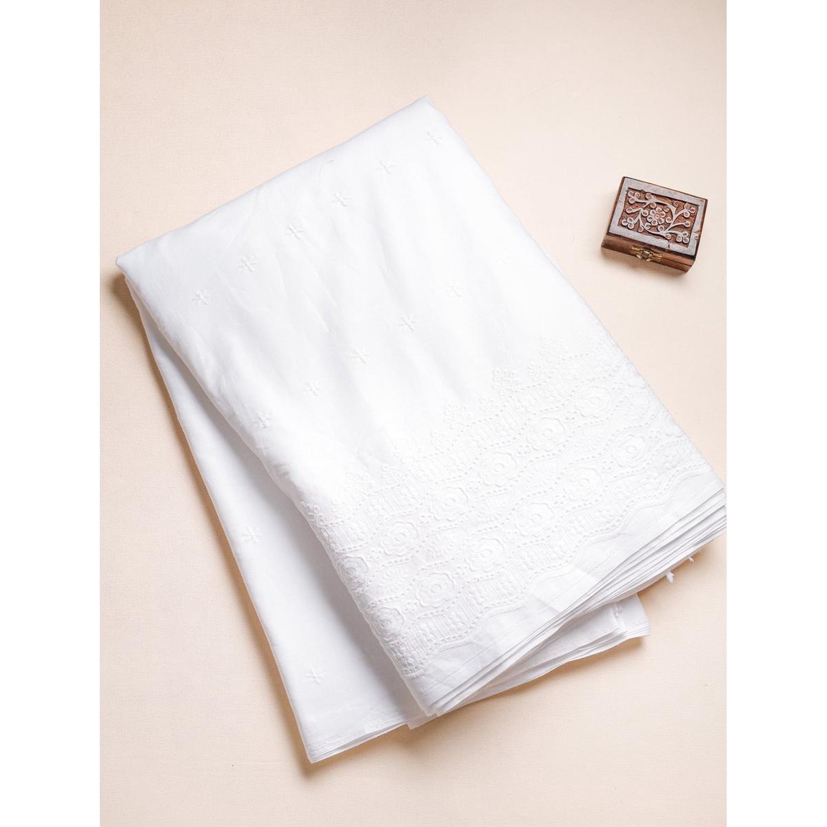 PURE COTTON SCHIFFLI BORDER FABRIC