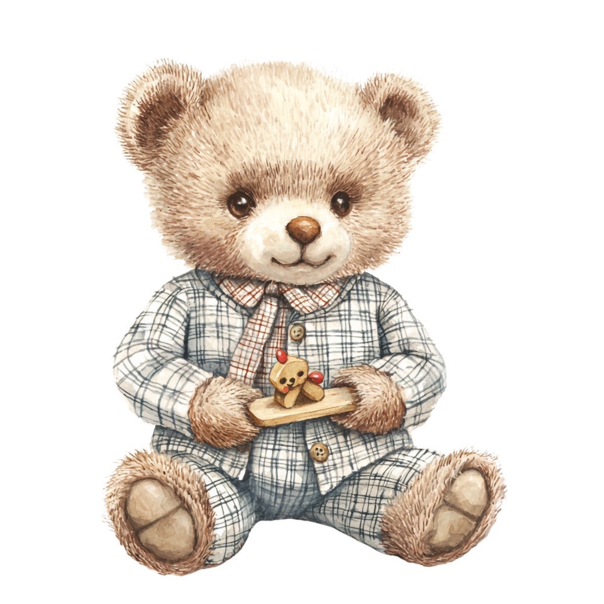 Classic Teddy Bear Fabric Panel 12