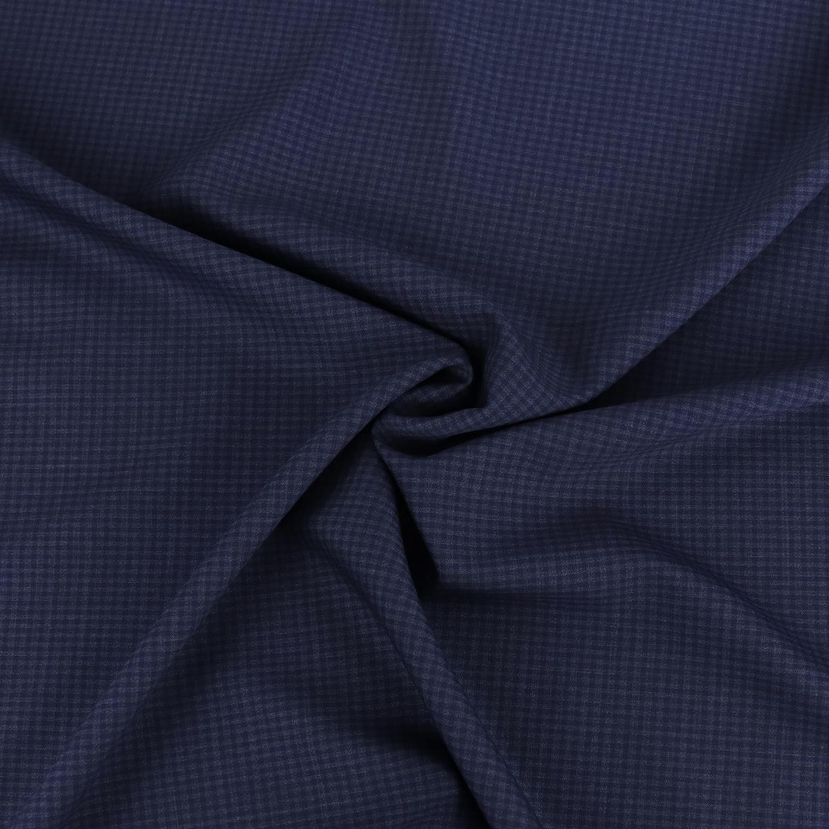 Deadstock Wool Suiting - Blue Tiny Gingham