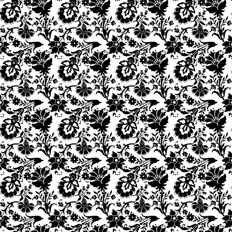 Monochrome Floral #2 Fabric