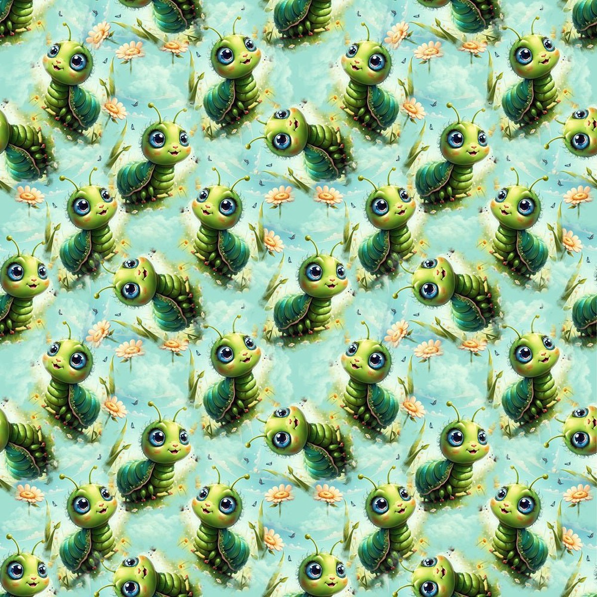 Cartoon Caterpillar Fabric