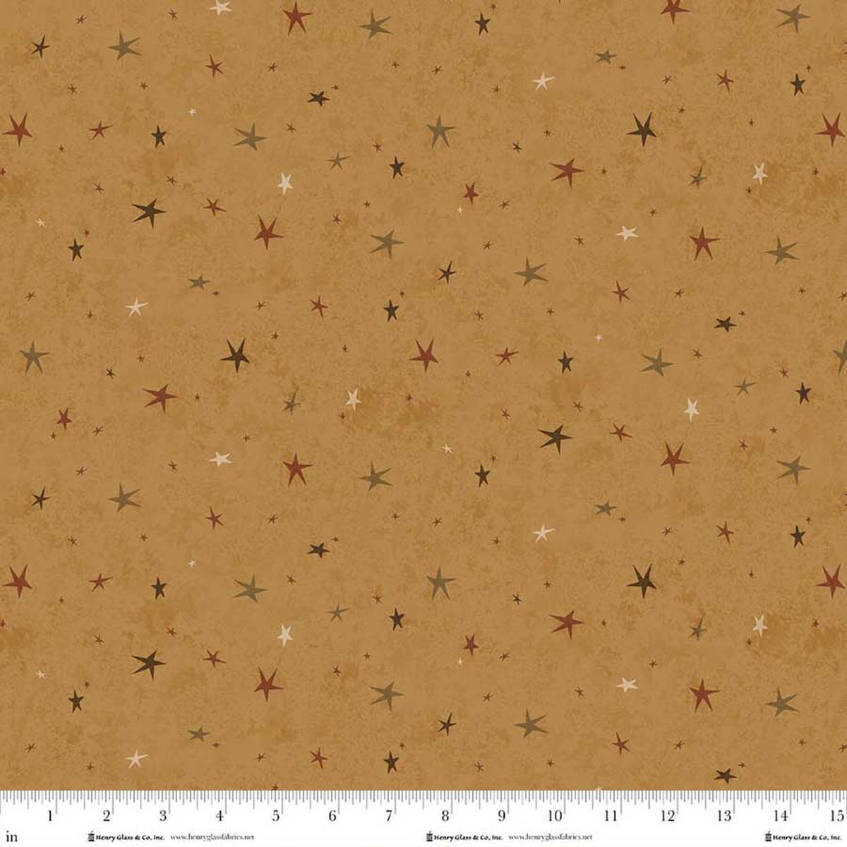 Fabric Henry Glass Gold Seeing Stars by the Quarter Yard 3556-33