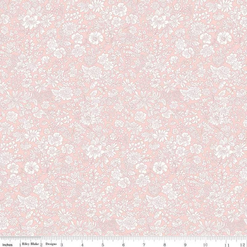 Fabric Riley Blake Powder Rose Emily Belle by the Quarter Yard 01666422A
