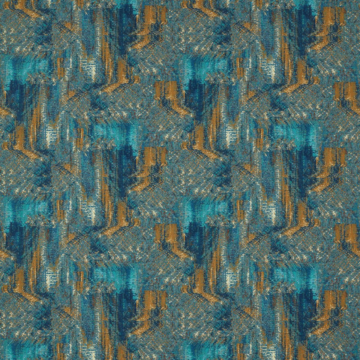 Hillcrest Velvet Teal/Spice Fabric