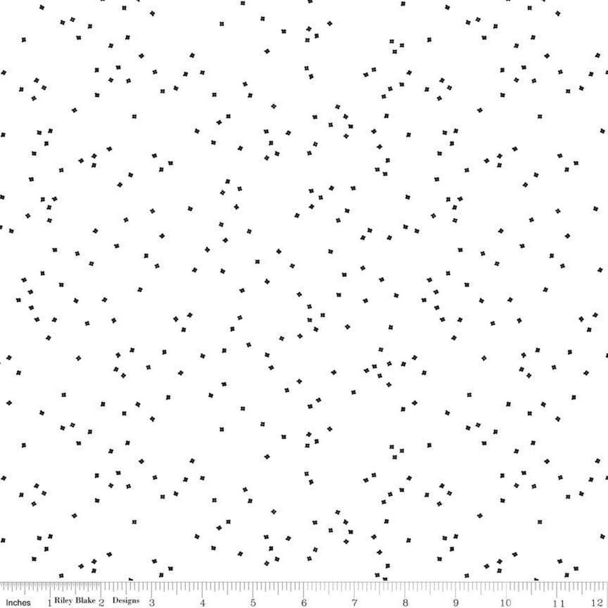 SALE Blossom Black on White - Riley Blake Designs - Black & White - Quilting Cotton Fabric