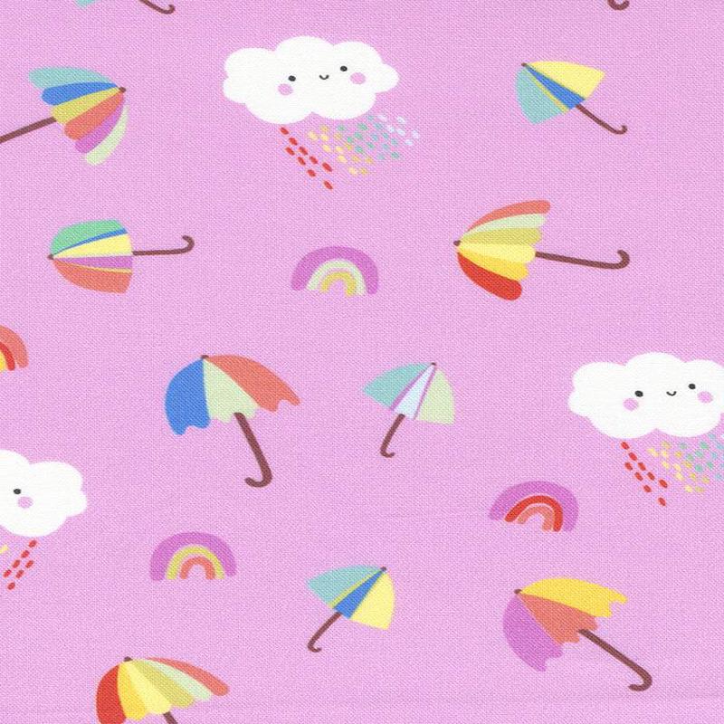 Whatever The Weather Umbrellas By Paper + Cloth For Moda Lilac
