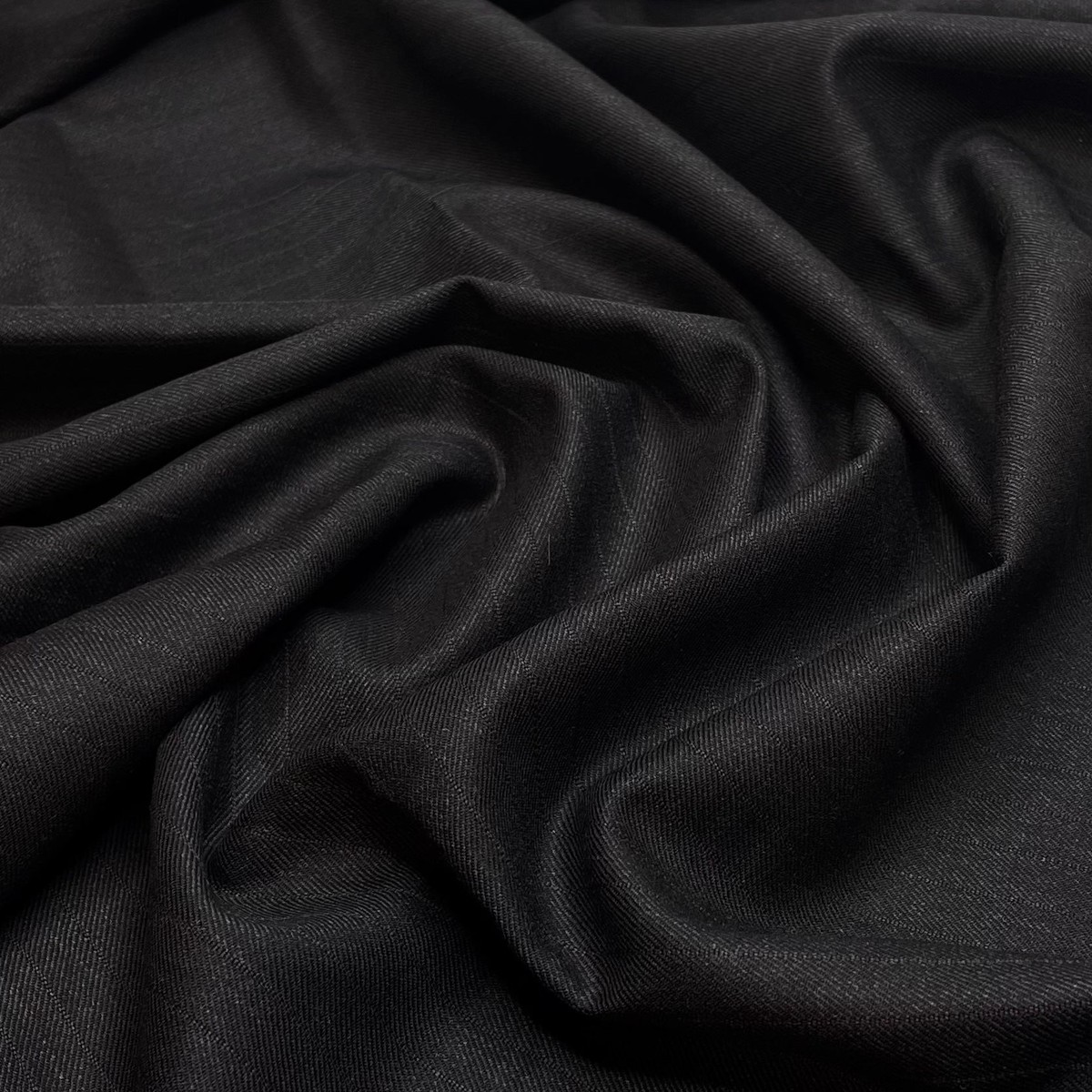 You Can Hear A Pin Drop - Designer Suiting Wool Woven - Dark Grey Pinstripe - 1.05M Bundle