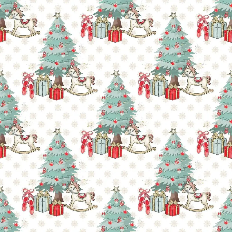 Elegant Nutcracker Snowflakes Fabric - White