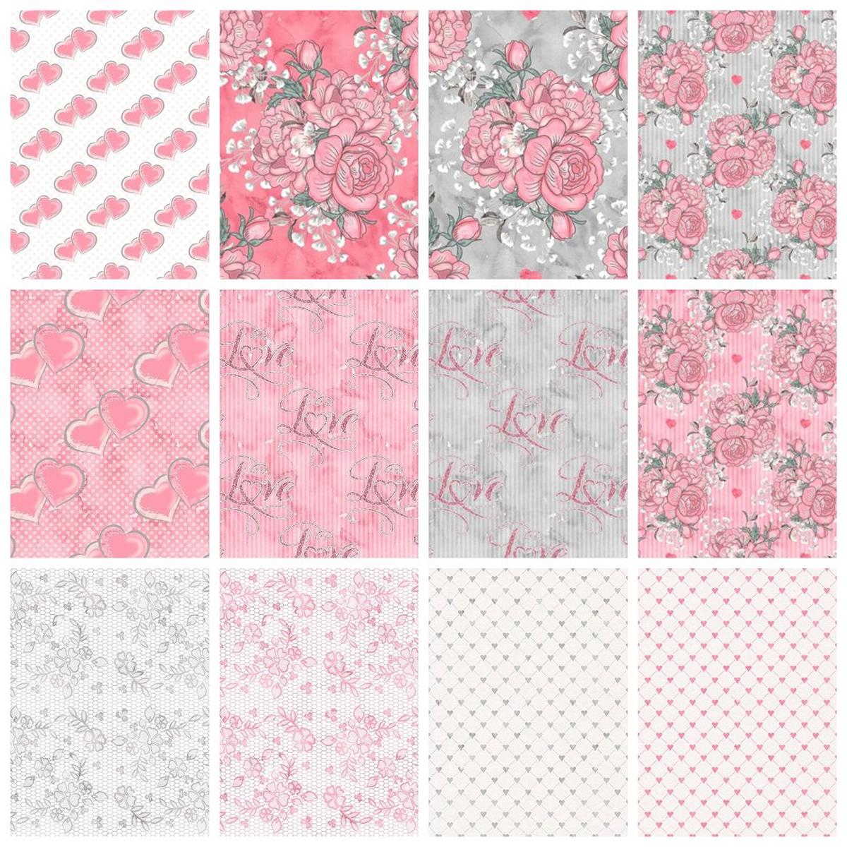 Loving Hearts Fat Eighth Bundle - 12 Pieces