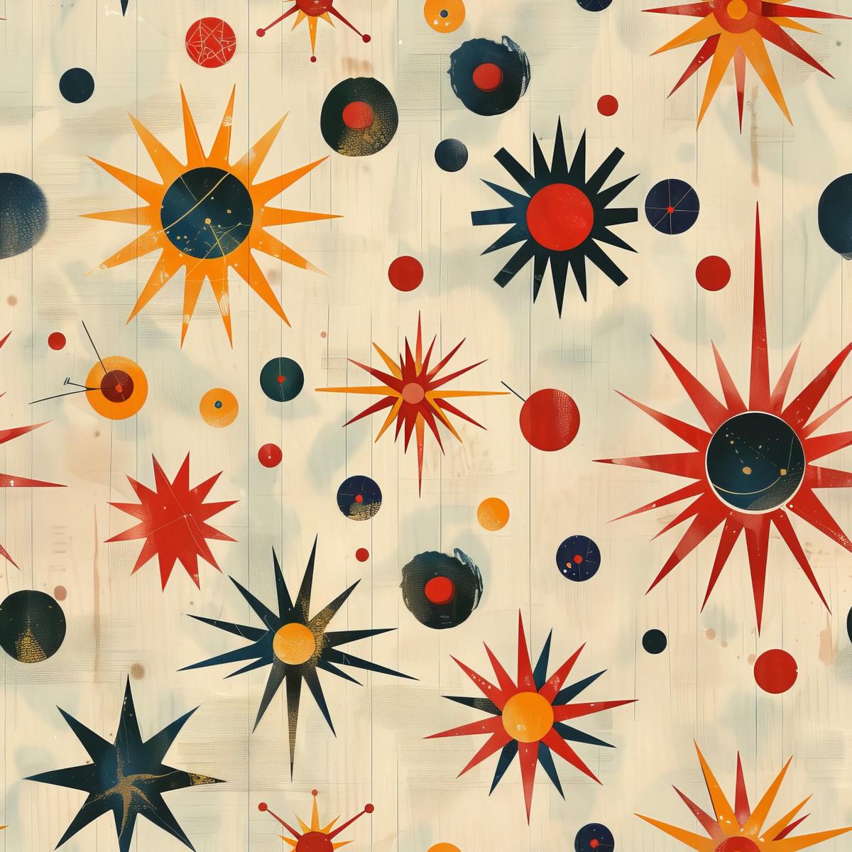 Retro Starburst Pattern 2 Quilting Cotton Fabric