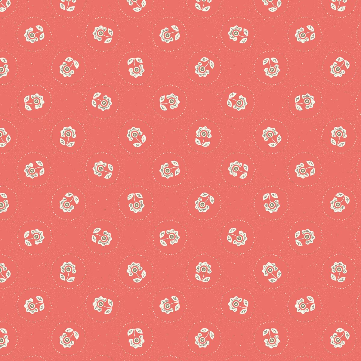 Cottage Garden - Blooming Dots - Red 44" / 45" Fabric Per Yard