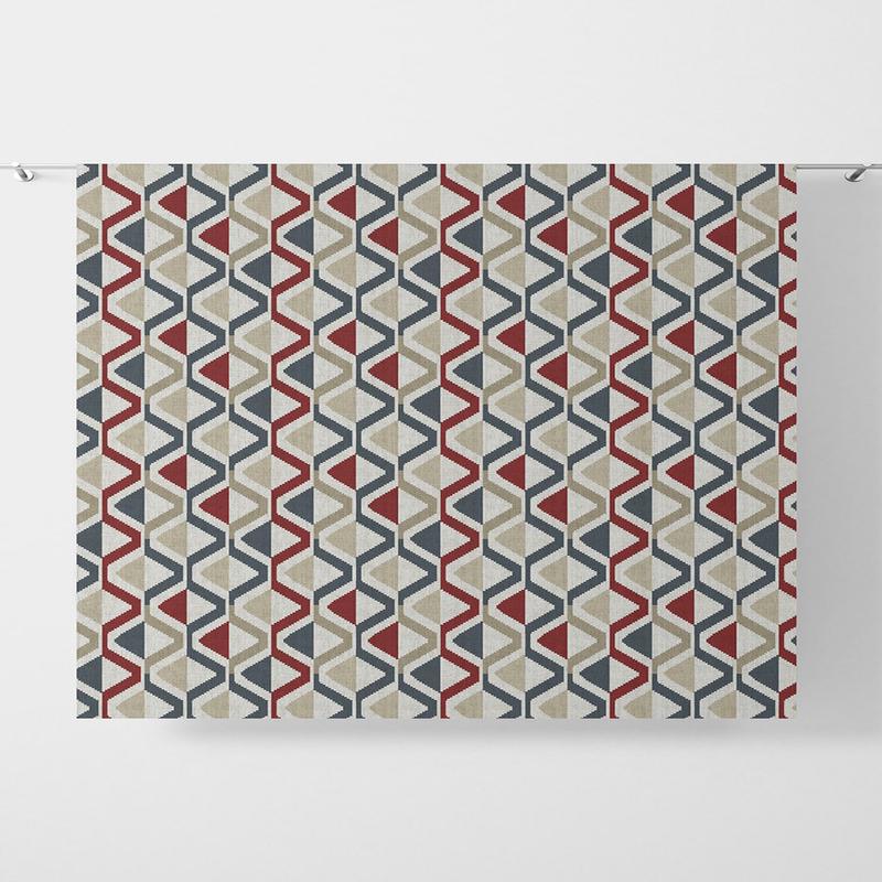 'Basic Berry' Fabric by the Metre (Red/ Blue/ Beige)