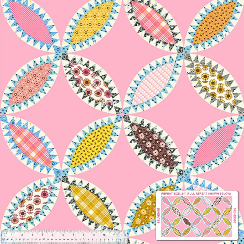 Bonny Denyse Schmidt 53640-1 Light Pink Tobacco Leaf Cheater Cotton
