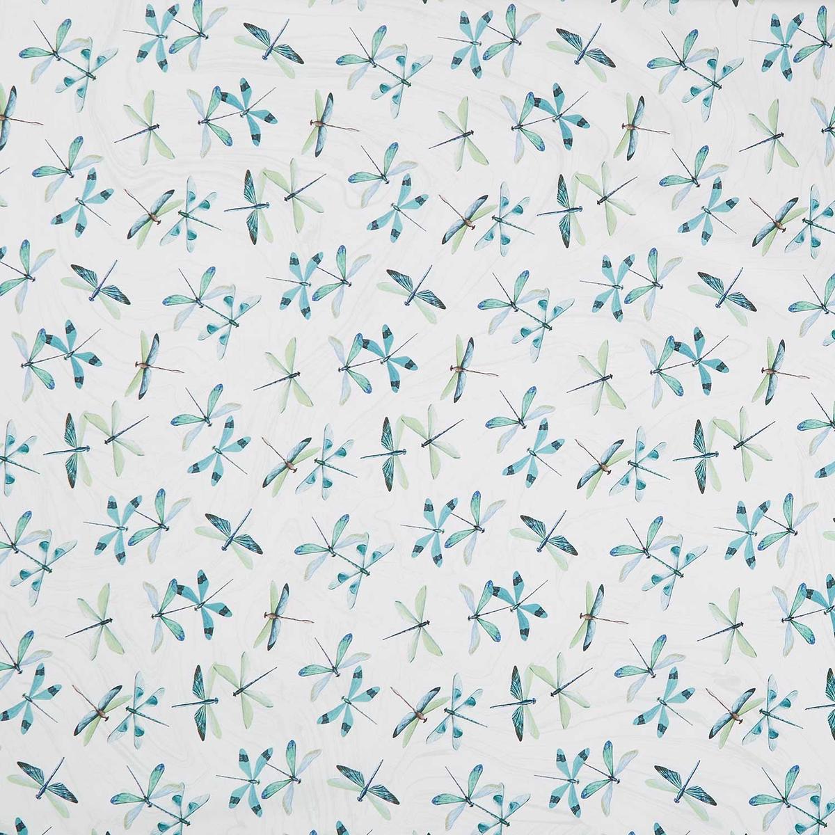 Tranquil Waters - Dragonflies White Multi Yardage